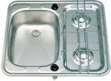MINI COMBINE EVIER+RECHAUD INOX CUVE A DROITE SMEV
