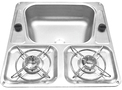 COMBINE 2 FEUX REVERSIBLE 480 X 460 X 120 - INOX