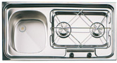 COMBINE 2 FEUX EN INOX SUTER CUVE A DROITE