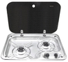 RECHAUD 2 FEUX INOX AVEC COUVERCLE