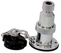 PRISE 12 V ET FICHE LAITON CHROME BOUCHON NYLON 3 POLES / 20A- Prise 12v