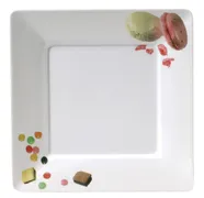 x ASSIETTES  DESSERT 20 CM CARRE VAISSELLE SUCRE SALE PAR 3