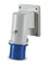 PRISE MALE A POSER 32 A - 2P + T - IP 44 - BROCHE (A) BLEUE