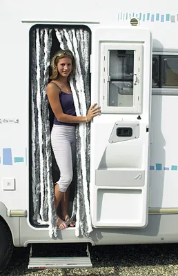 RIDEAU DE PORTE CHENILLE 180 X 60 CM  GRIS ET BLANC