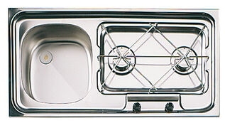 Evier + robinet avec couvercle 352 x 322 NAYY LOAD - évier inox pour cuisine  de van, fourgon & bateau - H2R Equipements