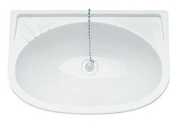 EVIER LAVE MAIN PLASTIQUE AVEC BONDE ET BOUCHON - évier lave-main plastique