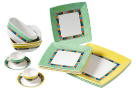 ENSEMBLE CARMEN MELAMINE 4 PERSONNES COLORIS JAUNE