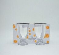 LOT DE 4 VERRES TRANSPARENTS A PIED EN ACRYLIQUE