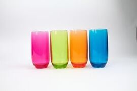 LOT DE 4 VERRES BOULES 47CL ACRYLIQUE