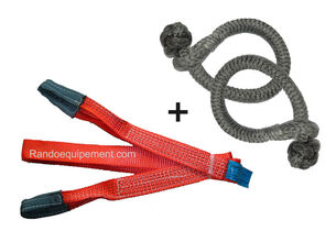 KIT SANGLE 5M 7,5T AVEC 2 MANILLES SOUPLES 10MM 10T- KIT SANGLE ET MANILLES 4X4