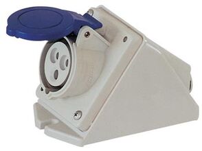 PRISE FEMELLE A POSER 16 A - 2P + T - IP 44 - BROCHE (A) BLEUE