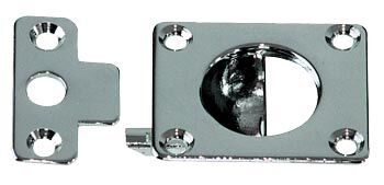 LOQUET AVEC ANNEAU CUVETTE A GACHE EN LAITON CHROME PAR 2