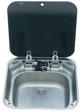 EVIER  CUVE INOX 370x420 AVEC  COUVERCLE (SANS ROBINET)