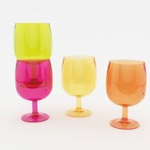 VERRES A PIED EN SAN - LOT DE 4 VERRES EMPILABLES-ACCESSOIRE CUISINE CAMPING CAR