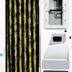 RIDEAU DE PORTE MARRON/BEIGE DIM. 180 X 60 cm