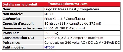 REFRIGERATEUR ENGEL - CONGELATEUR MD80  80 LITRES