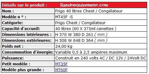 x REFRIGERATEUR ENGEL MT45 + GLISSIERE FRIGO CARBOX