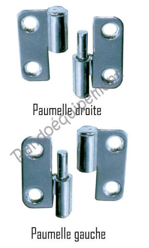 PAUMELLE INOX GAUCHE IN. ط 8 MM H : 30 MM PAR 2