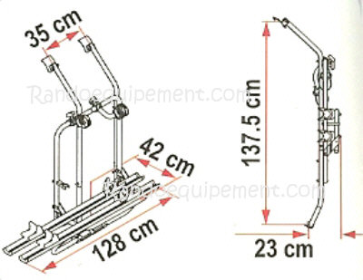 PORTE-VELOS T4 D A BATTANT VW T4D - 2 PORTES - 2 vélos Carry Bike