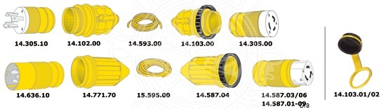 CAPUCHON ETANCHE FILETAGE MARINCO BIPOLAIRE MONOPHASE 3 FILS, 16-30 A (USA)