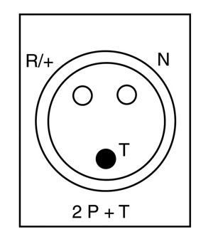 PRISE FEMELLE A ENCASTRER 16 A - 2P + T - IP 44 - BROCHE (A) BLEUE