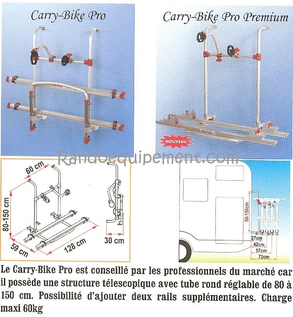 CARRY-BIKE PRO PORTE VELOS CAMPING CAR 2 VELOS