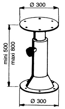 PIED A ACTION MECANIQUE Pied de table inox