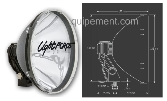 PHARE LONGUE PORTEE LIGHT FORCE 240 LDMR 12V 100W -  BLITZ (paire)