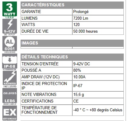 BARRE ہ LED DOUBLES - XةNON  30,50CM - PHARES 4x4 ET VOITURES