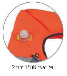 Gilet de sauvetage Brassière Storm 150 N avec feu petite taille
