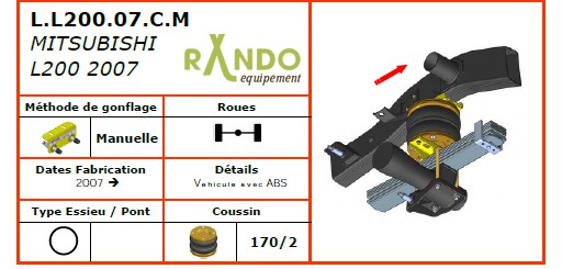 Mitsubishi L200 ABS Suspension pneumatique auxiliaire