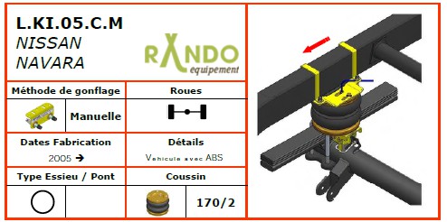 Nissan Navara D40 Suspension pneumatique auxiliaire