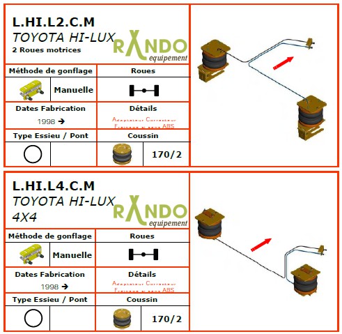 Toyota Hi-Lux  Suspension pneumatique auxiliaire