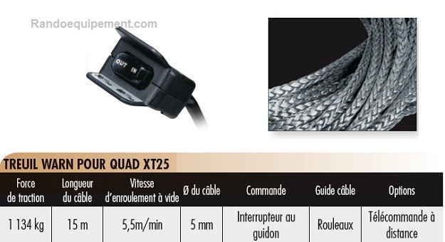 TREUILS DE QUADS ET SSV WARN XT25 (1134 Kg) - UTILITAIRES (2x4 et 4x4)