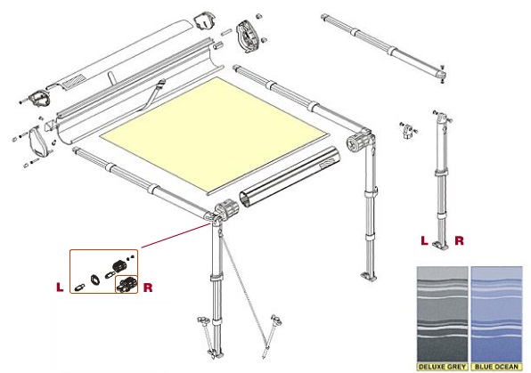 STORE F35 2.20 M GREY Auvent pour 4x4 et voitures