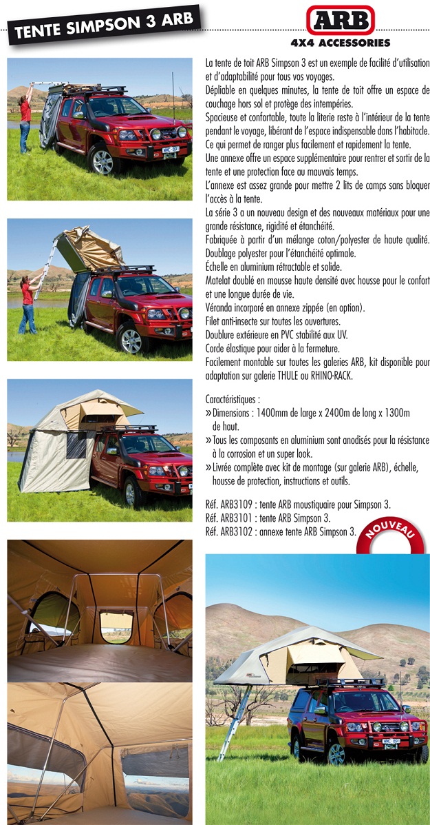 TENTE ARB ANNEXE TENTE SIMPSON 3 - Tente de toit ARB