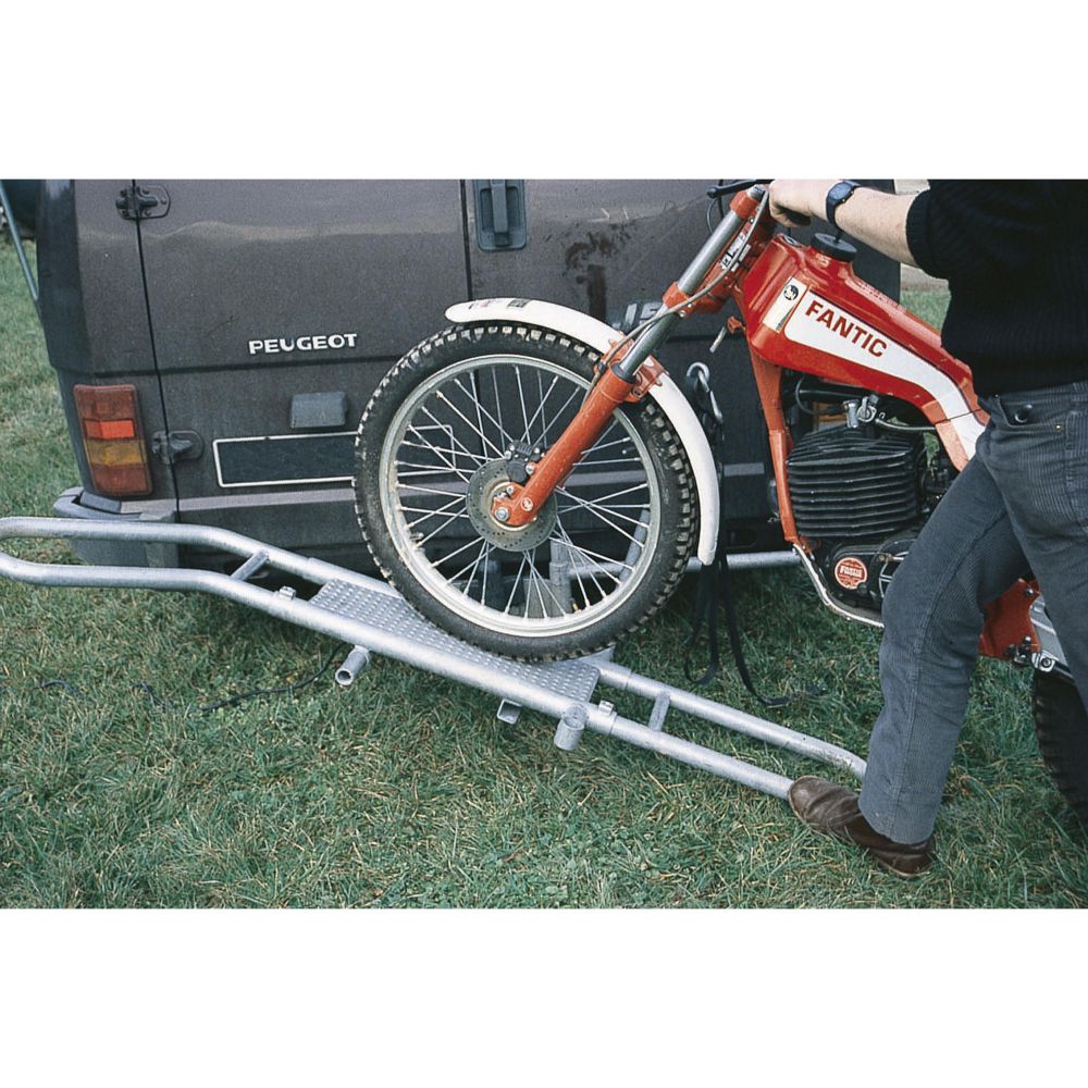 Porte-moto aluminium avec boule d'attelage 120 kilos camping-car